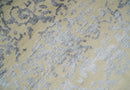8x10 Beige, Charcoal and Silver Traditional Medallion Hand Knotted Wool and Bamboo Silk Area Rug