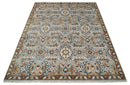 8x10 Blue and Brown Bamboo Silk  Traditional Persian Antique Area Rug | TRDCP200810