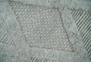 8x10 carved Texture Silver and Charcoal Geometrical hand knotted wool Area rug