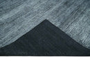 8x10 Charcoal and Silver Blended Hand knotted Bamboo Silk Area Rug