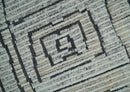 8x10 Contemporary Stripes pattern Beige, Silver and Charcoal Hand knotted wool Area Rug