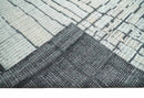 8x10 Contemporary Stripes pattern Beige, Silver and Charcoal Hand knotted wool Area Rug