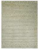 8x10 Fine Hand Knotted Beige and Gold Traditional Vintage Persian Style Antique Silk Rug