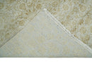 8x10 Fine Hand Knotted Beige and Gold Traditional Vintage Persian Style Antique Silk Rug