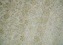 8x10 Fine Hand Knotted Beige and Gold Traditional Vintage Persian Style Antique Silk Rug