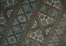 8x10 Fine Hand Knotted Brown and Blue Southwestern Traditional Antique Area Rug