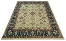 8x10 Fine Hand Knotted Ivory and Blue Traditional Vintage Style Mahal Antique Wool Rug | TRDCP492810