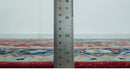 8x10 Fine Hand Knotted Rust and Blue Traditional Heriz Medallion wool area rug