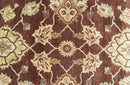 8X10 Fine Hand Knotted Rust And Gold Traditional Design Wool Rug