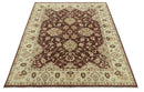 8X10 Fine Hand Knotted Rust And Gold Traditional Design Wool Rug