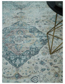 8x10 Gray, Beige and Brown Traditional Vintage Style Hand Tufted Art Silk Area Rug