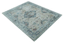 8x10 Gray, Beige and Brown Traditional Vintage Style Hand Tufted Art Silk Area Rug