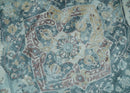8x10 Gray, Beige and Brown Traditional Vintage Style Hand Tufted Art Silk Area Rug