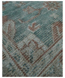 Traditional Brown And Teal Hand Woven Wool 8x10 Area rug
