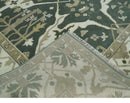 8x10 Green, Ivory and Olive Hand knotted Oriental Oushak wool Area Rug