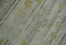 8x10 Hand Knotted Antique Ivory, Silver and Olive Traditional Wool Rug