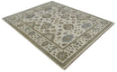 8x10 Hand Knotted Beige, Brown and Silver Traditional Vintage Persian Style Antique Wool Rug | TRDCP722810