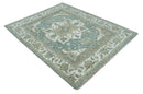 8x10 Hand Knotted Beige, Ivory and Gray Traditional Turkish Design Wool Area Rug