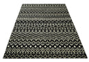 Hand Knotted Black and Ivory Modern Contemporary Southwestern Tribal Trellis Recycled Silk Area Rug