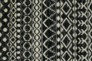 Hand Knotted Black and Ivory Modern Contemporary Southwestern Tribal Trellis Recycled Silk Area Rug