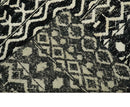 Hand Knotted Black and Ivory Modern Contemporary Southwestern Tribal Trellis Recycled Silk Area Rug