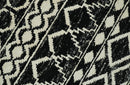 Hand Knotted Black and Ivory Modern Contemporary Southwestern Tribal Trellis Recycled Silk Area Rug