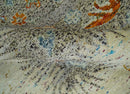 8x10 Hand Knotted Blue, Silver and Beige Persian Recycled Silk Area Rug