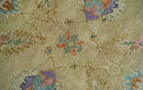 8x10 Hand Knotted  Brown and Olive Traditional Vintage Persian Oushak Antique Wool Rug | TRDCP965810