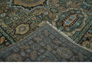 8x10 Hand Knotted Brown, Black and Silver Traditional Mamlook Design Wool Rug