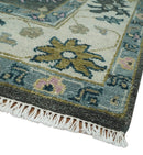 8x10 Hand Knotted Charcoal and Ivory Traditional Vintage Antique Persian Wool Rug | TRDCP891810