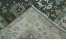 8x10 Hand Knotted Charcoal and Ivory Traditional Vintage Antique Persian Wool Rug | TRDCP891810