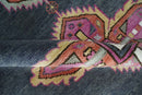 8x10 and 10x14 Hand Knotted Charcoal, Silver and Pink Traditional Wool Area Rug