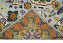 8x10 and 9x12 Hand Knotted Silver, Rust and Gold Persian Oushak made of Recycled Silk Area Rug