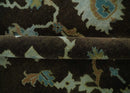 8x10 Hand Knotted Olive and Green Traditional Persian Oushak Wool Rug