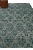 8x10 Hand Knotted Gray, Blue and Brown Modern Contemporary Recycled Silk Area Rug