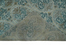 8x10 Hand Knotted Gray, Blue and Brown Modern Contemporary Recycled Silk Area Rug