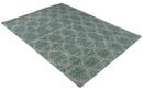 8x10 Hand Knotted Gray, Blue and Brown Modern Contemporary Recycled Silk Area Rug