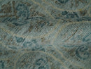 8x10 Hand Knotted Gray, Blue and Brown Modern Contemporary Recycled Silk Area Rug