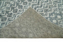 8x10 Hand Knotted Ivory and Gray Modern Contemporary Southwestern Tribal Trellis Recycled Silk Area Rug