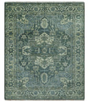 Hand Knotted Ivory, and Shades of Gray Traditional Custom made wool rug