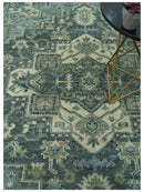 Hand Knotted Ivory, and Shades of Gray Traditional Custom made wool rug