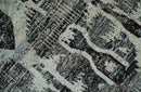 4x6 and 8x10 Hand Knotted Ivory, Charcoal and Brown  Antique Persian Style  Recycled Silk Area Rug