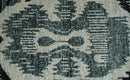 8x10 Hand Knotted Ivory, Teal and Black Contemporary Recycled Silk Area Rug