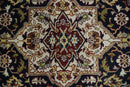 8x10 Hand Knotted Navy Blue, Ivory and Rust Traditional Vintage Heriz Serapi Antique Wool Rug | TRDCP559810