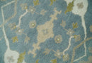 8x10 Hand Knotted Oriental Oushak Gray, Ivory and Beige Wool Area Rug | TRDCP1166810