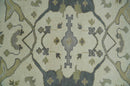 8x10 Hand Knotted Oriental Oushak Ivory, Camel and Gray Wool Area Rug | TRDCP1056810