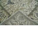 8x10 Hand Knotted Oriental Oushak Ivory, Camel and Gray Wool Area Rug | TRDCP1056810