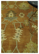 8x10 Hand Knotted Traditional Oushak Rust and Beige Area Rug