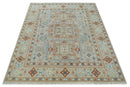 8x10 Hand Knotted Peach, Gray and Camel Traditional Persian Oushak Area Rug | TRDCP836810