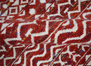 8x10 Hand Knotted Maroon and White Modern Contemporary Southwestern Recycled Silk Area Rug